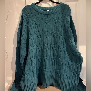 NWT Storm Teal Lululemon Cable-Knit Oversized Crewneck Sweater size XL